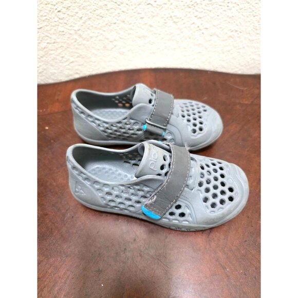 Plae Grey Rubber Mesh Kids Shoes Strap Size 10 - Picture 3 of 9